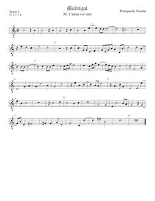 Partition ténor viole de gambe 3, octave aigu clef, Madrigali a 5 voci, Libro 5 par Pomponio Nenna