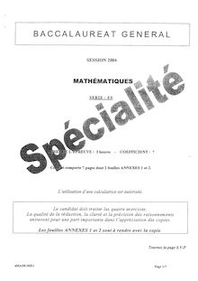 Baccalaureat 2004 mathematiques specialite sciences economiques et sociales