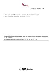 E. Cassin. San Nicandro, histoire d une conversion  ; n°3 ; vol.211, pg 372-375