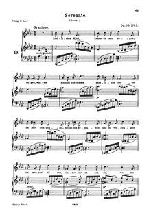 Partition No., Serenate, 4 chansons, 4 Gesänge, Brahms, Johannes