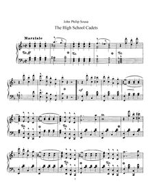 Partition de piano, pour haut School Cadets, Sousa, John Philip
