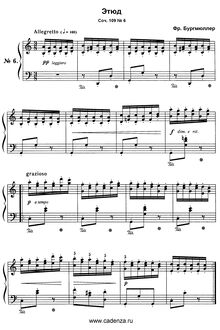 Partition , L enjouée, 18 Etudes, Op.109, Burgmüller, Friedrich