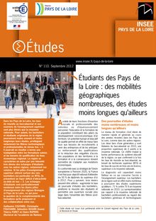 Étudiants des Pays de la Loire : des mobilités géographiques nombreuses, des études moins longues qu ailleurs