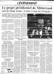 Lettre aux Français de François Mitterand