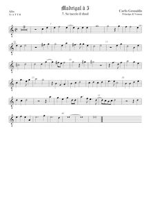 Partition ténor viole de gambe 1, octave aigu clef, Madrigali a Cinque Voci [Libro secondo]