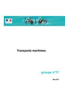 Grenelle de la mer - Rapport du Groupe Transports maritimes
