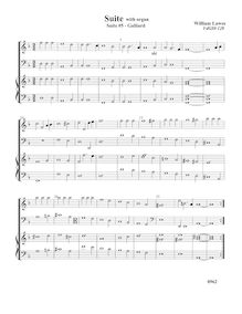 Partition Galliard VdGS No.128 - partition complète,  No.5 pour 2 violes de gambe et orgue
