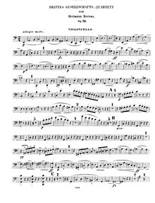 Partition violoncelle, Gesellschaftsquartett No.3, Op.72, A minor