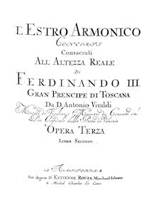 Partition violons I (concertato e ripieno), Concerto pour 2 violons et violoncelle en D minor, RV 565