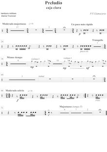 Partition Snare tambour/militaire tambour, Preludio, Preludio para orquesta