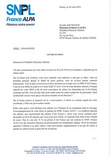 Lettre ouverte de la SNPL au patron d Air France