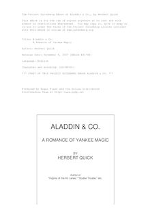 Aladdin & Co. - A Romance of Yankee Magic