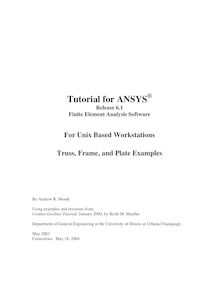 Tutorial for ANSYS
