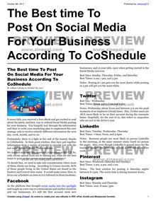 The Best Time To Post On Social Media For Your Business According To CoShedule