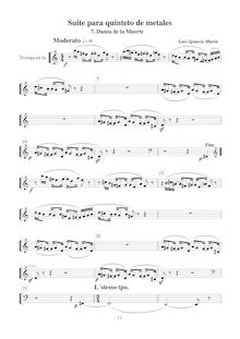 Partition cor (F),  para quinteto de metales, Marín García, Luis Ignacio par Luis Ignacio Marín García