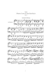 Partition complète, Oberto, Conte di San Bonifacio, Verdi, Giuseppe
