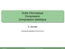 Outils Informatique Compression Compression statistique