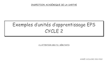 Exemples d unités d apprentissage EPS CYCLE 2