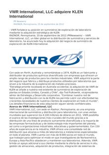 VWR International, LLC adquiere KLEN International