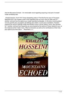 And the Mountains Echoed Book Review