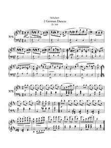 Partition complète, 2 German Dances D. 769, Schubert, Franz par Franz Schubert