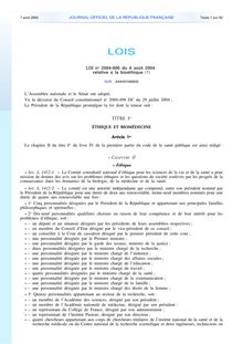 La loi de bioéthique de 2004 - www.genopole.org