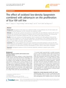 The effect of oxidized low-density lipoprotein combined with adriamycin on the proliferation of Eca-109 cell line
