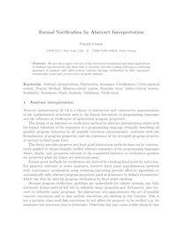 Formal Verification by Abstract Interpretation