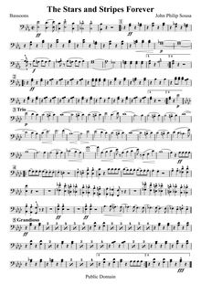 Partition bassons, pour Stars et Stripes Forever, E♭ major/A♭ major
