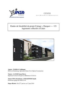Etudes de faisabilité du projet Cottage Darquer logements collectifs Calais