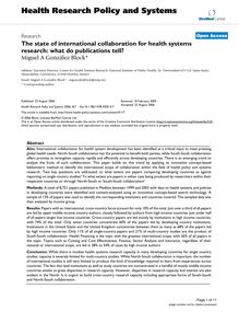 The state of international collaboration for health systems research: what do publications tell?