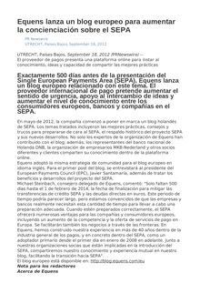 Equens lanza un blog europeo para aumentar la concienciación sobre el SEPA