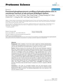 Functional phosphoproteomic profiling of phosphorylation sites in membrane fractions of salt-stressed Arabidopsis thaliana