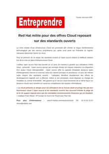 Red Hat milite pour des offres Cloud reposant sur des standards ouverts