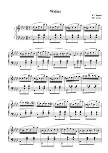 Partition complète, Waltz en A-flat major, A♭ major, Chopin, Frédéric