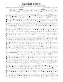 Partition ténor enregistrement  (low version), Gaudete omnes, B♭ major