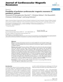Feasibility of perfusion cardiovascular magnetic resonance in paediatric patients
