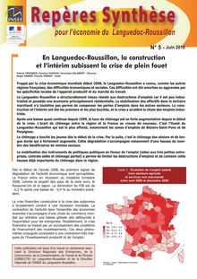 En Languedoc-Roussillon, la construction et l intérim subissent la crise de plein fouet