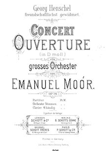 Partition complète, Concert Overture, Op.24a, D minor, Moór, Emanuel