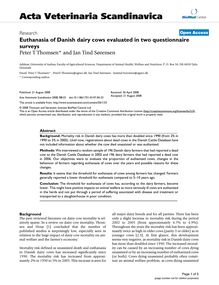 Euthanasia of Danish dairy cows evaluated in two questionnaire surveys