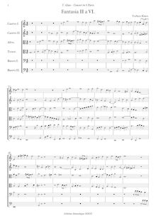 Partition Fantasia II a 6 en A minor, Fantasies pour 6 violes de gambe