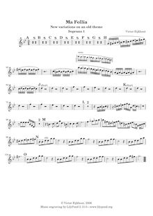 Partition Soprano 1, Ma Follia, La Folia: New Variations on an Old Theme