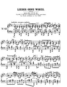 Partition complète, chansons ohne Worte, Songs Without Words, Mendelssohn, Felix par Felix Mendelssohn