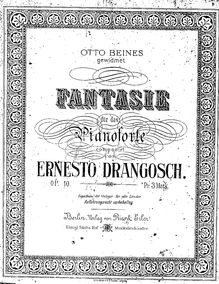 Partition complète, Fantasie, Op.10, Drangosch, Ernesto