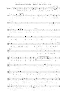Partition Ch. 1 - Alto (ou ténor) [C3 clef], Sacrae symphoniae, Gabrieli, Giovanni