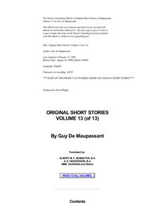 Original Short Stories — Volume 13