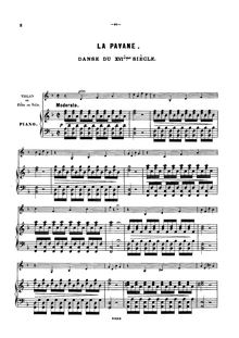 Partition de piano, La Pavane, La Pavane Danse du XVIème Siècle