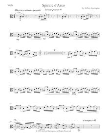 Partition viole de gambe, corde quatuor No.4, Spirale d’Arco, Harrington, Jeffrey Michael
