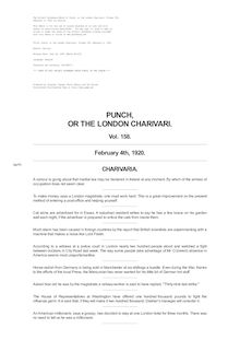 Punch, or the London Charivari, Vol. 158, 1920-02-04