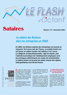  Le salaire des bretons dans les entreprises en 2003 (Flash d Octant n°112)